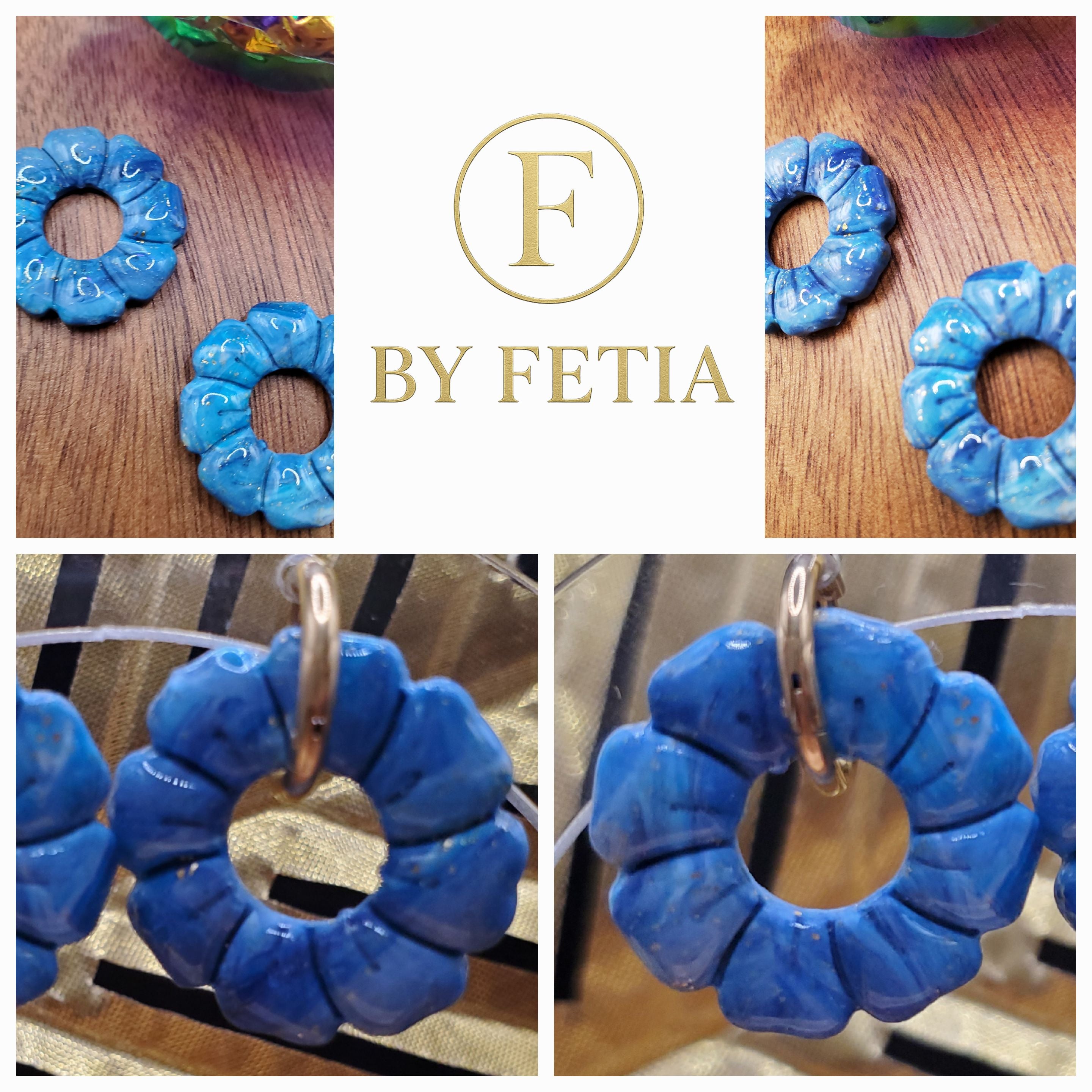 Pampilles “Andrée” – Créations artisanales en pâte polymère et résine UV