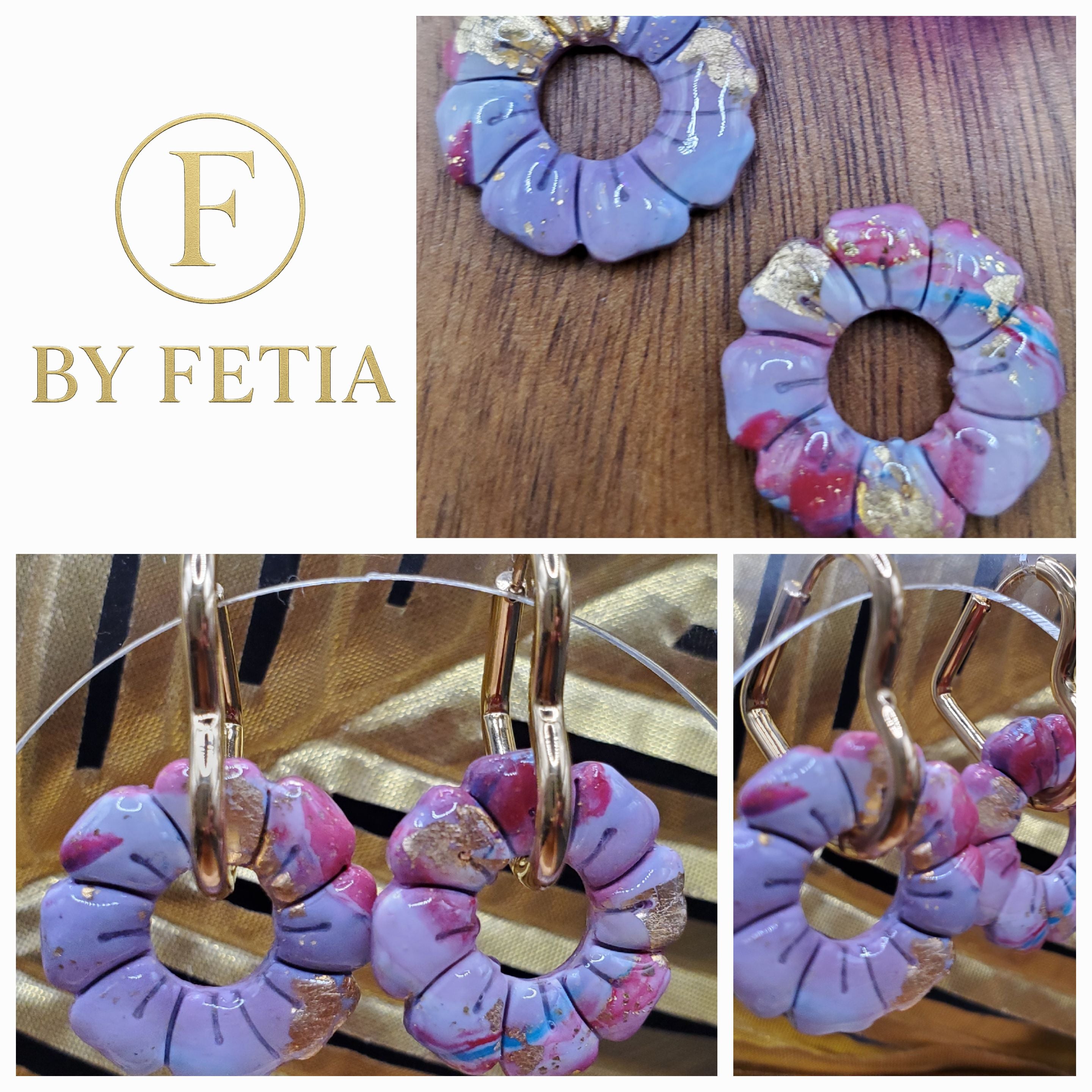 Pampilles “Andrée” – Créations artisanales en pâte polymère et résine UV