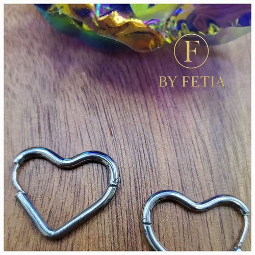 Créoles "Love" en Acier inoxydable