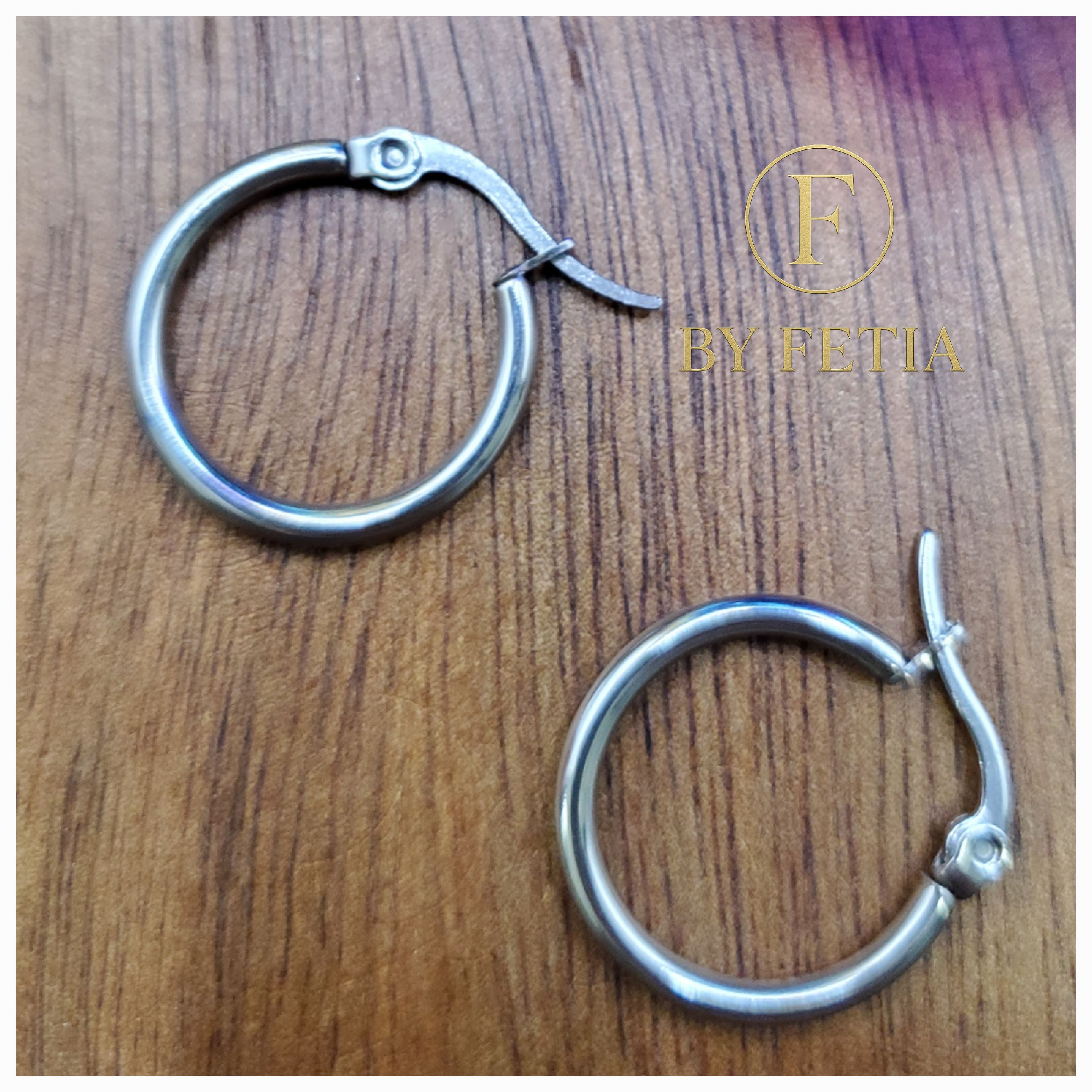 Créoles Rondes “Luna” en Acier Inoxydable – Argentée - Taille moyenne